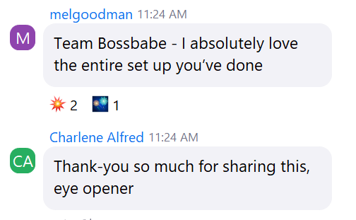 Mel and Charlene praising the setup and calling it an eye opener